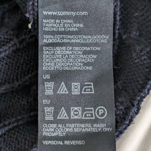 Tommy Hilfiger Knit Vest Navy Blue Cotton Long Shrug Sleeveless Size Large - Picture 14 of 15